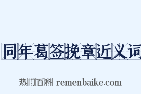 同年葛签挽章近义词是什么意思的图片
